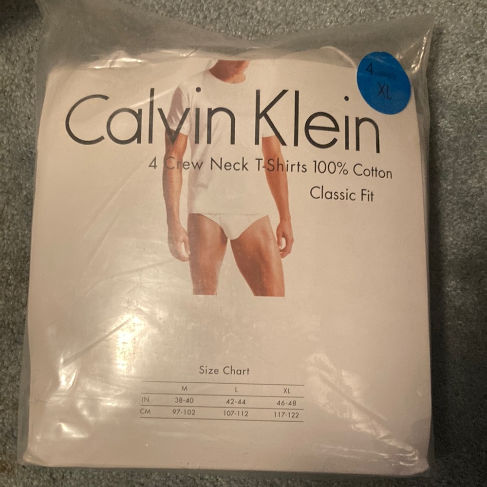Calvin Klein 4 Neck T-Shirts 100% cotton Classic Fit